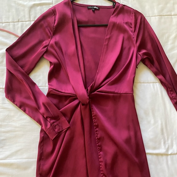Burgundy Satin Dress - Picture 1 of 1